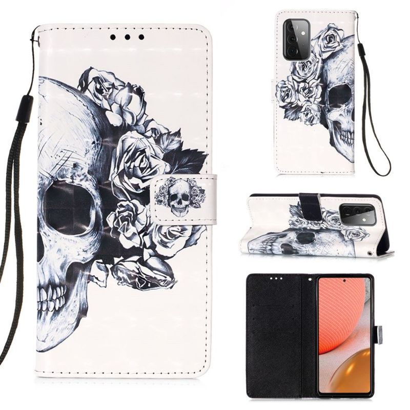 Flip Cover Samsung Galaxy A72 4G / A72 5G Blomsterskalle