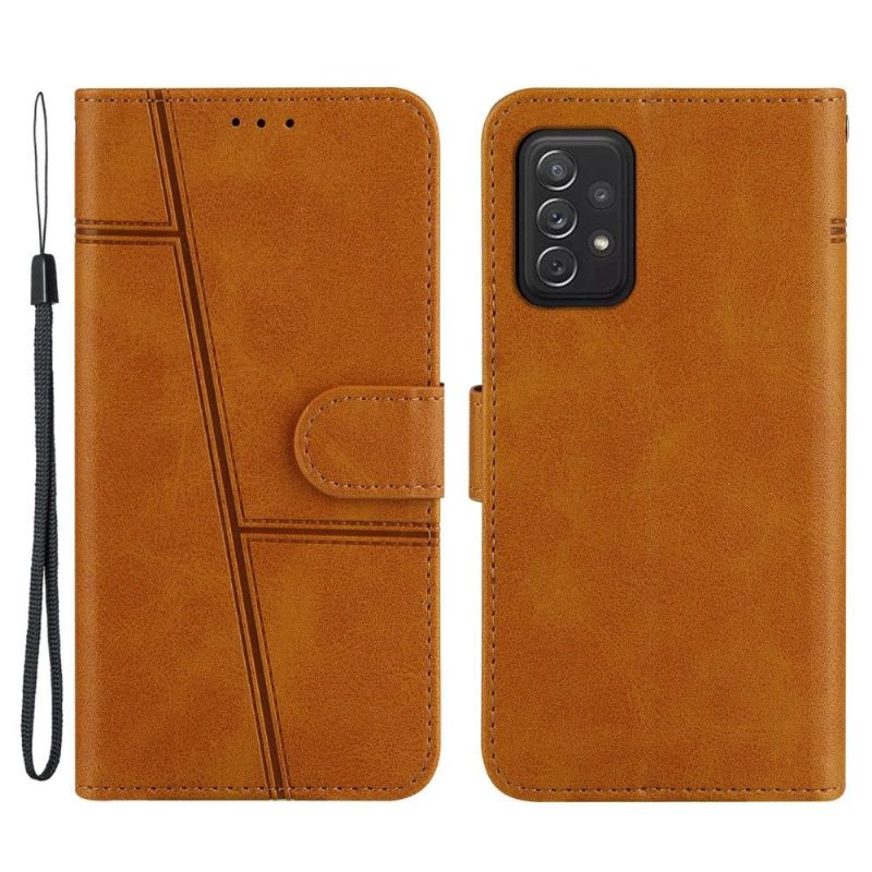 Flip Cover Samsung Galaxy A72 4G / A72 5G Lædereffektlinjer