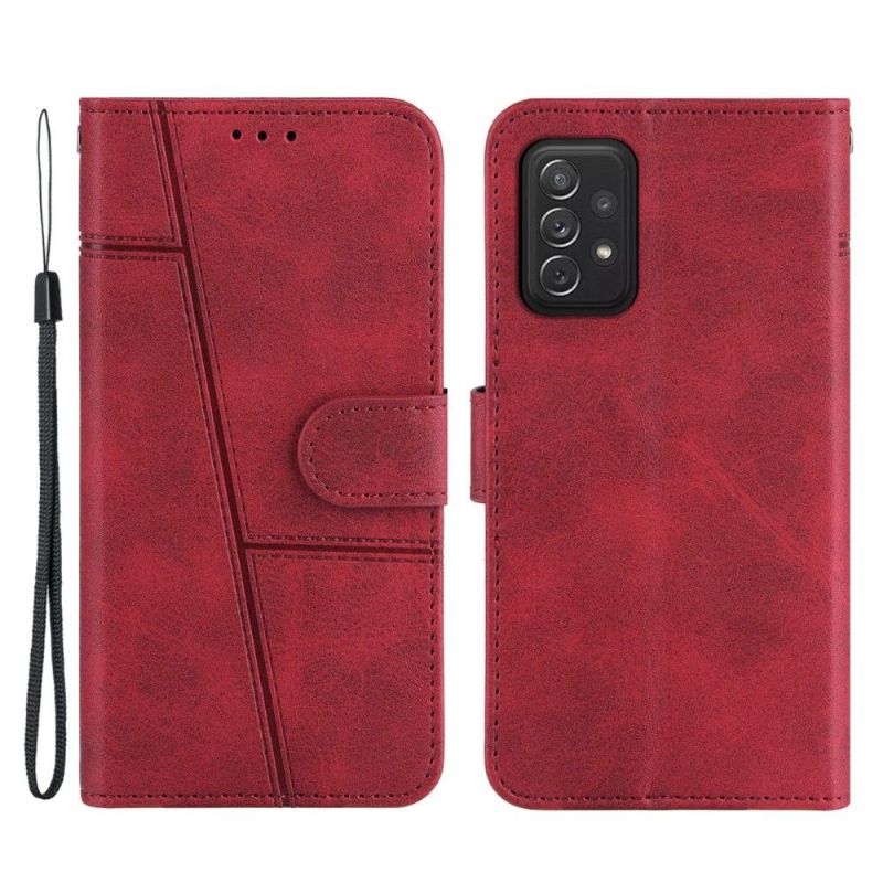 Flip Cover Samsung Galaxy A72 4G / A72 5G Lædereffektlinjer