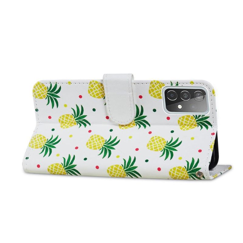 Læder Cover Samsung Galaxy A72 4G / A72 5G Ananas