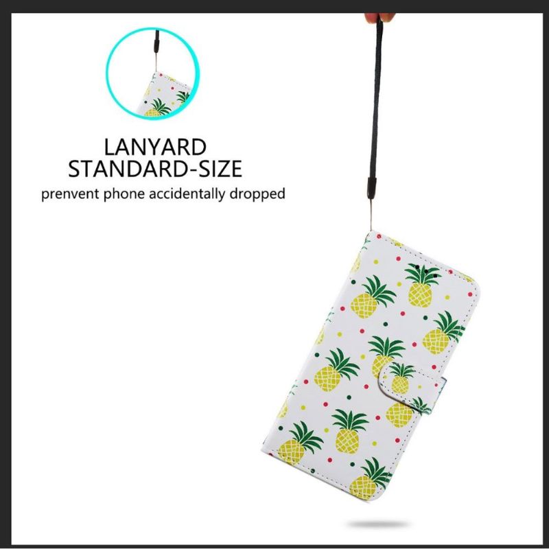 Læder Cover Samsung Galaxy A72 4G / A72 5G Ananas