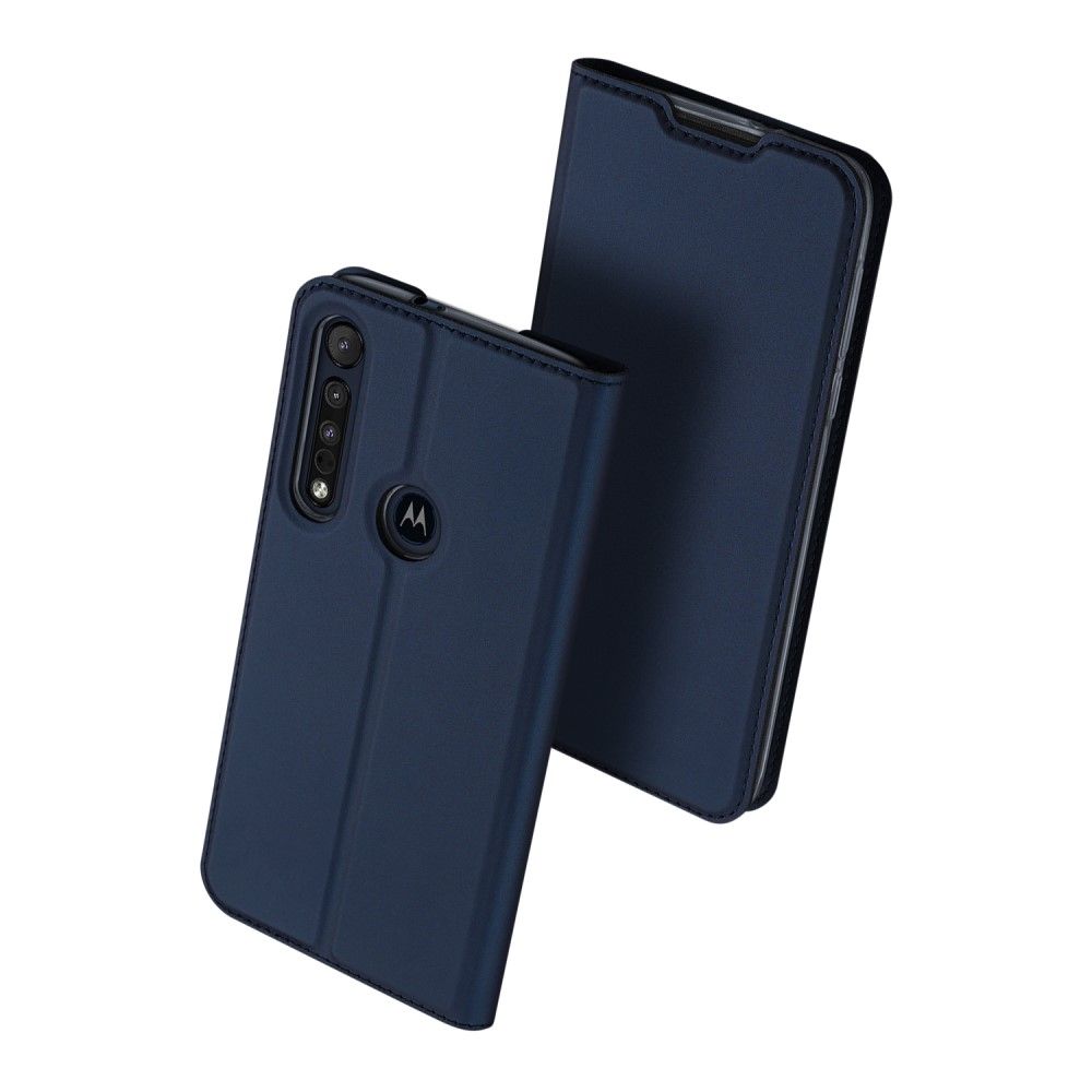 Flip Cover Motorola Moto G8 Plus Kortholder Med Satineffekt