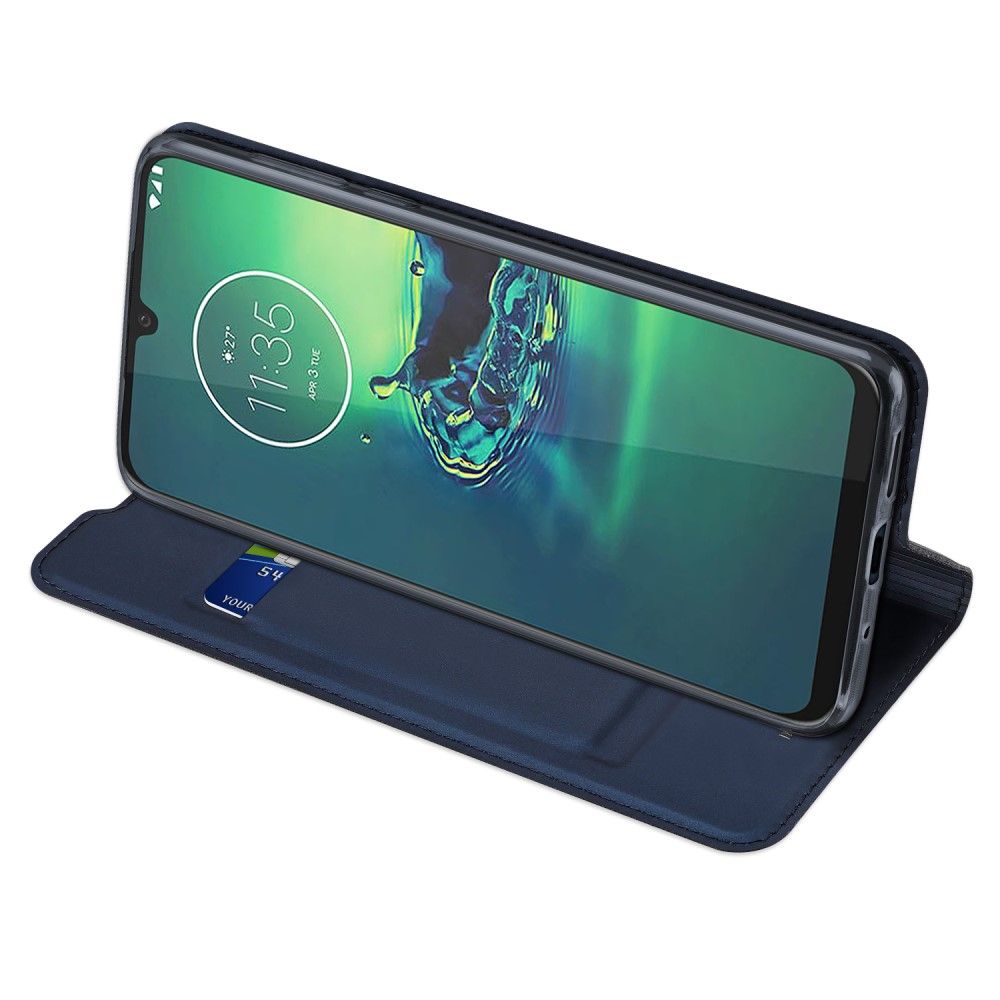 Flip Cover Motorola Moto G8 Plus Kortholder Med Satineffekt