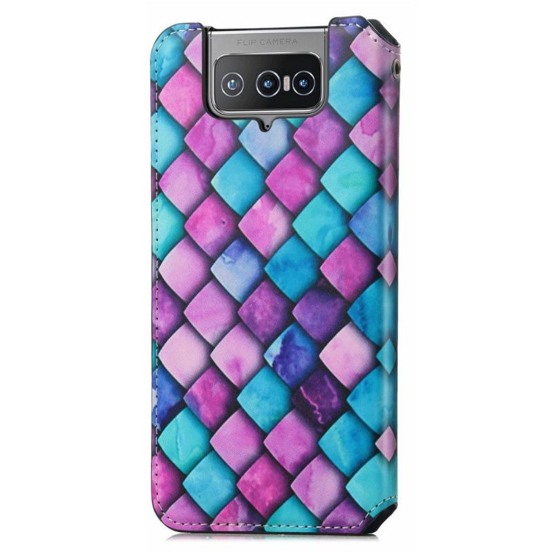 Flip Cover Asus Zenfone 8 Flip Læder Cover Farvet Skala Stil