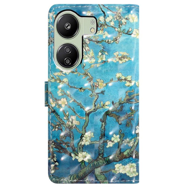 Flip Cover Poco C65 Abrikosblomster Med Rem