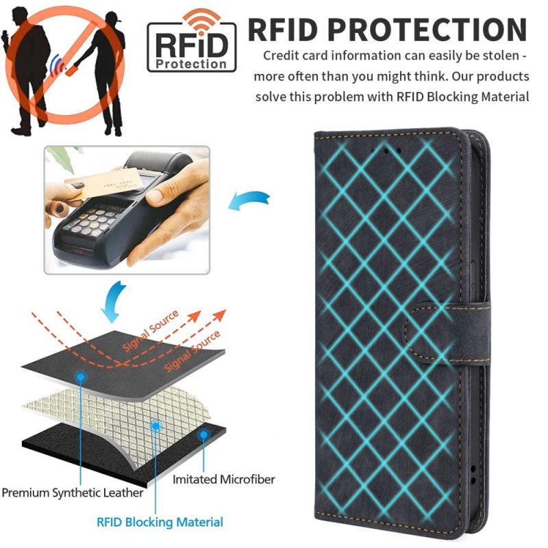 Flip Cover Poco C65 Ruskindseffekt Rfid-blokeringsrem