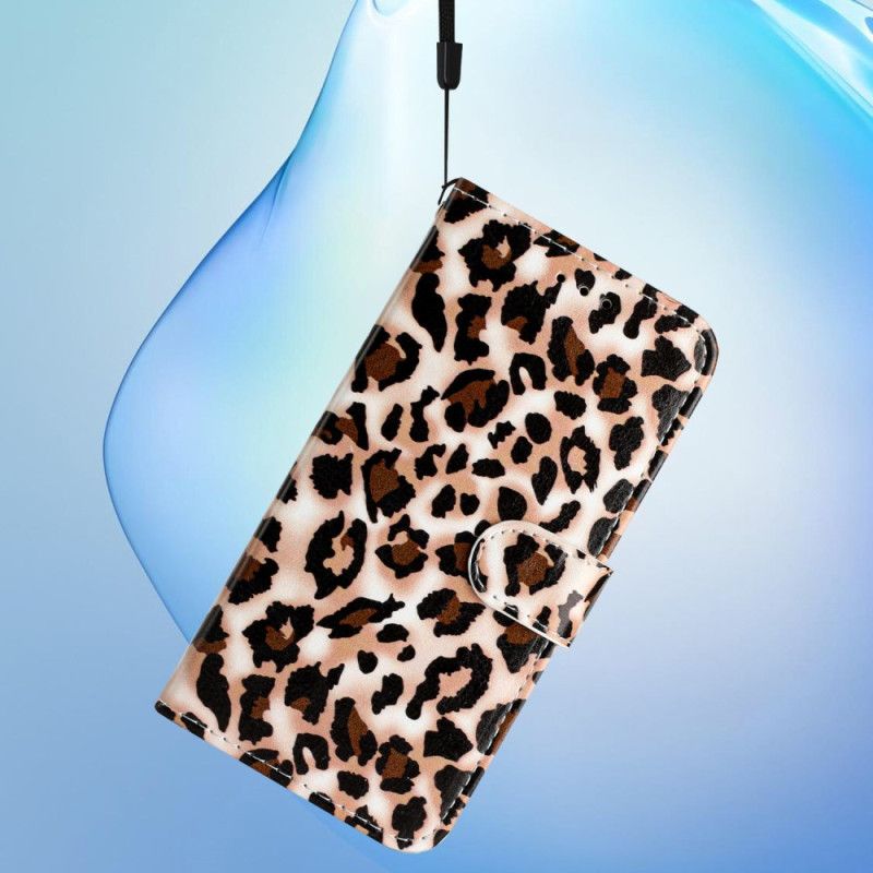 Flip Cover Poco C65 Strappy Med Leopardtryk