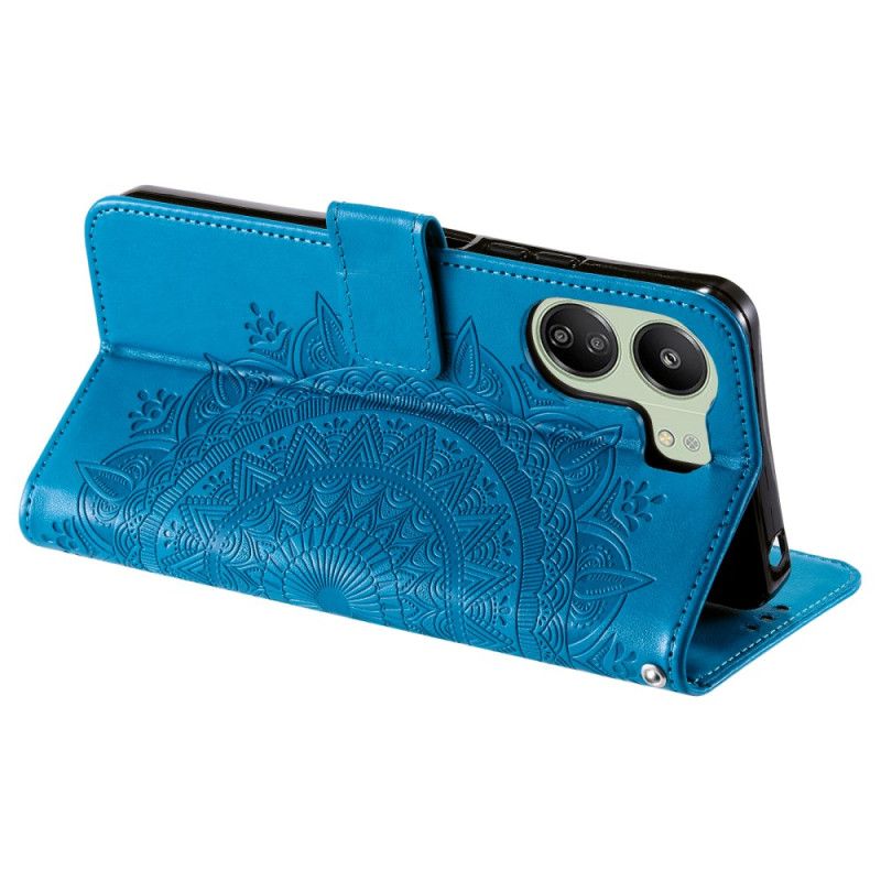 Læder Cover Poco C65 Telefon Etui Mandala Søn