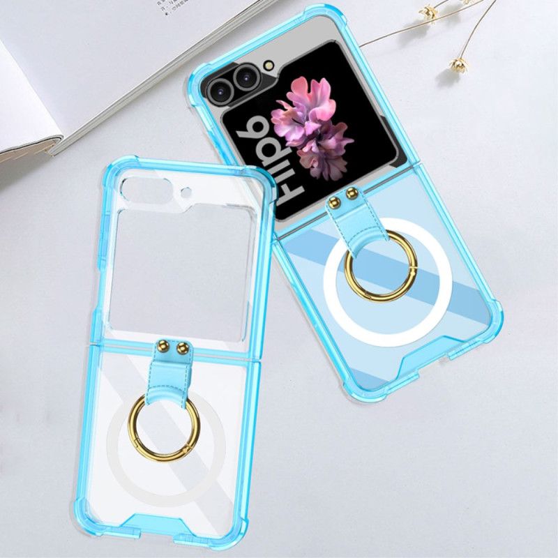 Cover Samsung Galaxy Z Flip 6 Transparent Ring-holder Kompatibel Magsafe Gkk