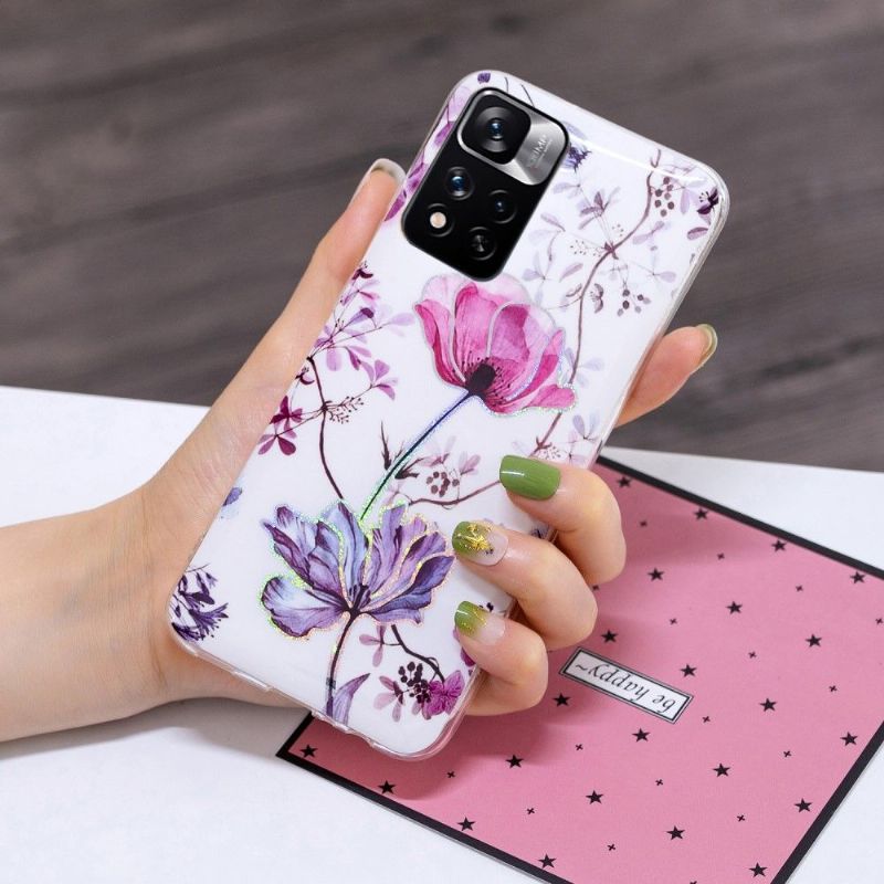 Cover Xiaomi Redmi Note 11 Pro Plus 5G Violet Blomst