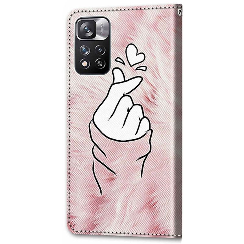 Flip Cover Xiaomi Redmi Note 11 Pro Plus 5G Koreansk Hjerte