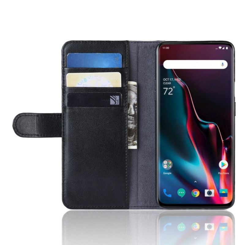 Case OnePlus 7 Pro Original Premium Læder Kortholder - Sort