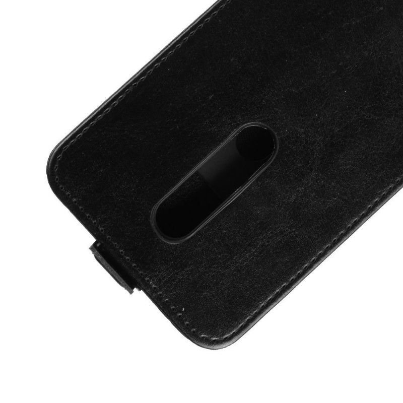 Etui OnePlus 7 Pro Hemming Flip Cover Lodret Imiteret Læder