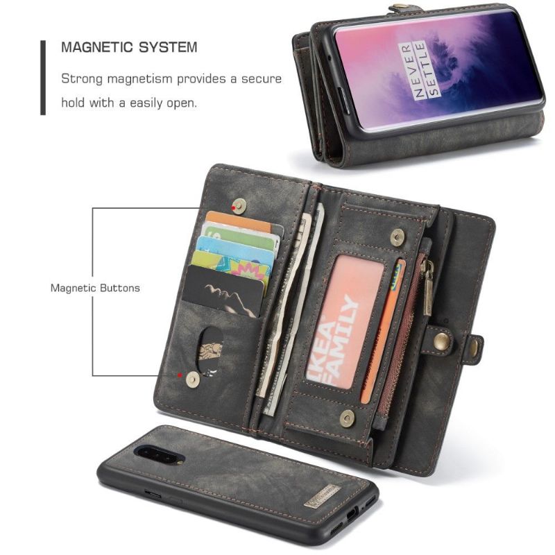 Mobilcover Case OnePlus 7 Pro 2 i 1 Og Magnetisk Skal