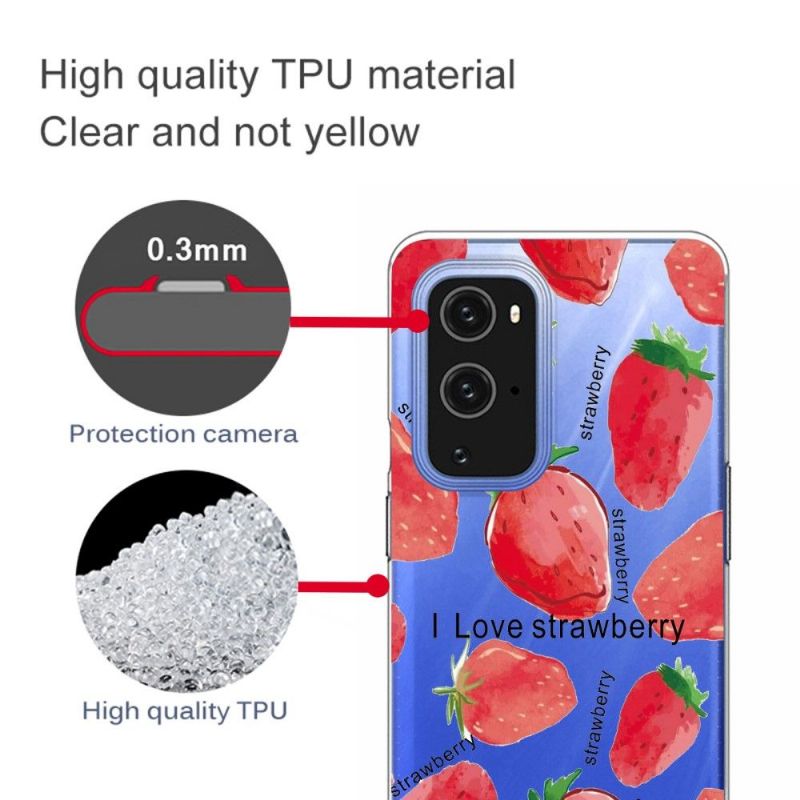 Cover OnePlus 9 Pro Anti-fald Jordbær