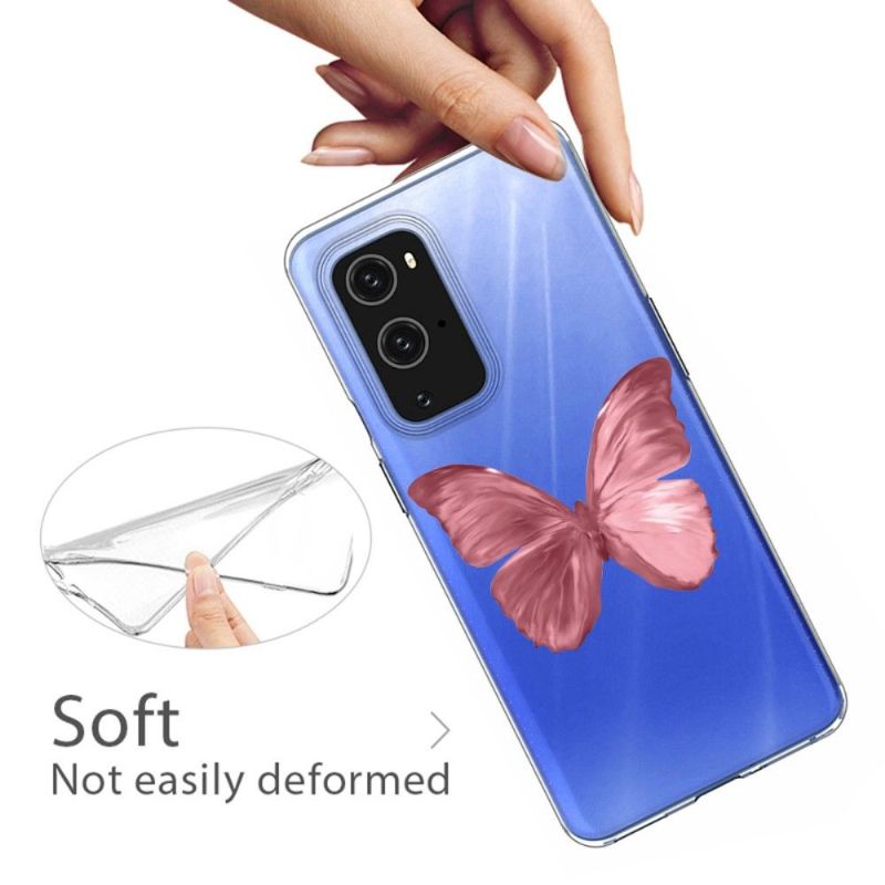 Cover OnePlus 9 Pro Pink Sommerfugl