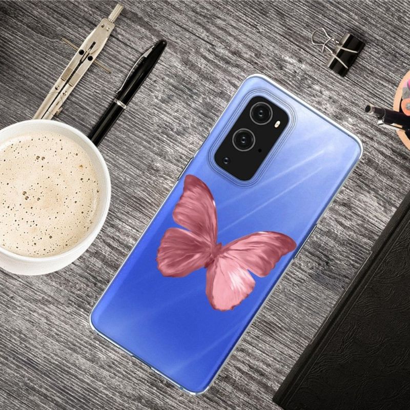 Cover OnePlus 9 Pro Pink Sommerfugl