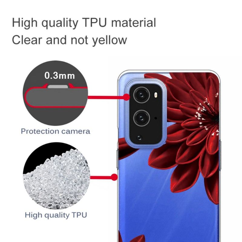 Cover OnePlus 9 Pro Røde Blomster