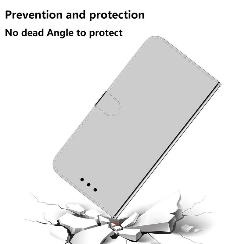 Læder Cover OnePlus 9 Pro Spejleffekt I Imiteret Læder