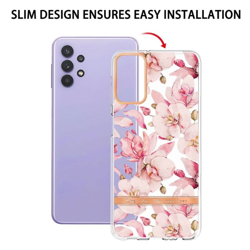 Cover Samsung Galaxy A13 4G Anti-fald Gardenia Pink Blomst