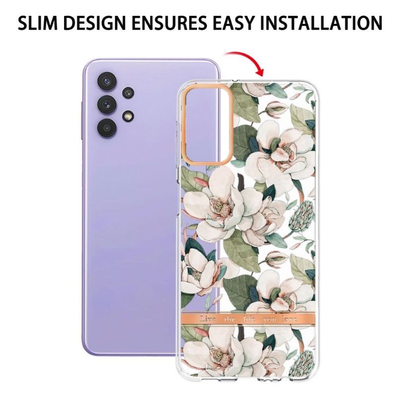 Cover Samsung Galaxy A13 4G Hvidblomst Gardenia