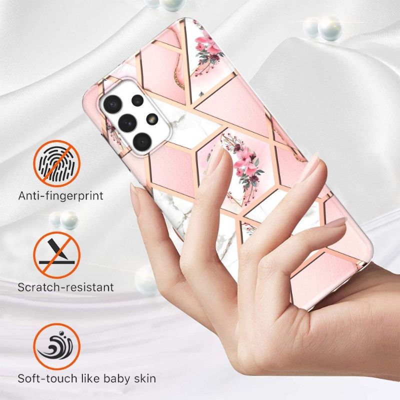 Cover Samsung Galaxy A13 4G Marmor Og Blomsterkrone