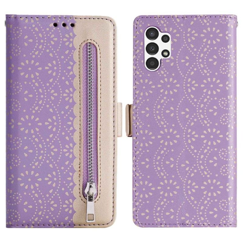 Flip Cover Samsung Galaxy A13 4G Blomsterblonde I Lædereffekt