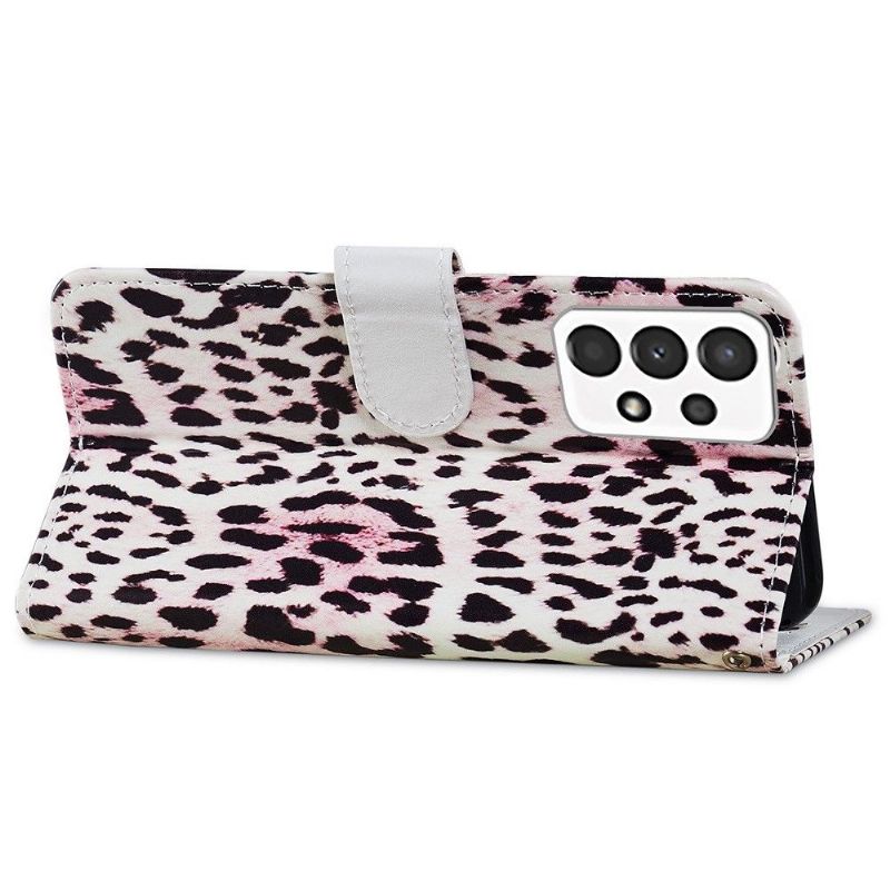 Læder Cover Samsung Galaxy A13 4G Leopardmønster