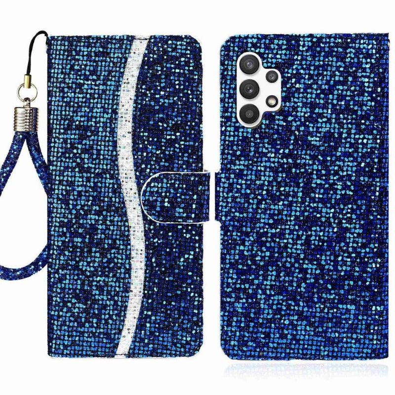 Læder Cover Samsung Galaxy A13 4G Original Glitterkortholder