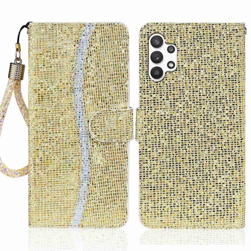 Læder Cover Samsung Galaxy A13 4G Original Glitterkortholder