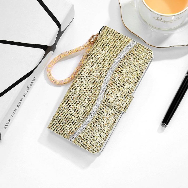 Læder Cover Samsung Galaxy A13 4G Original Glitterkortholder