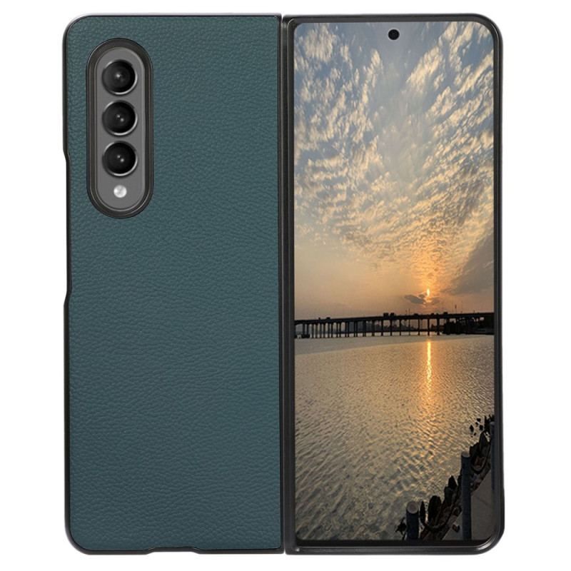 Cover Samsung Galaxy Z Fold 4 Imiteret Læder Litchi Retroeffekt