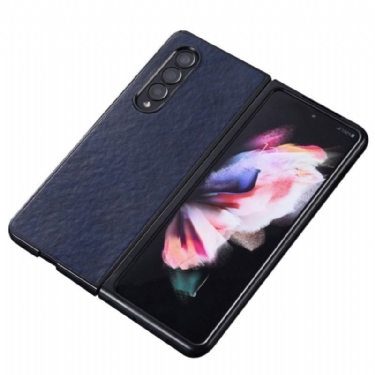 Cover Samsung Galaxy Z Fold 4 Imiteret Læder Nylon Tekstur