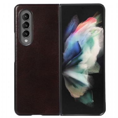 Cover Samsung Galaxy Z Fold 4 Klassisk Ægte Ko Læder