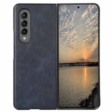 Cover Samsung Galaxy Z Fold 4 Klassisk Kunstlædertekstur