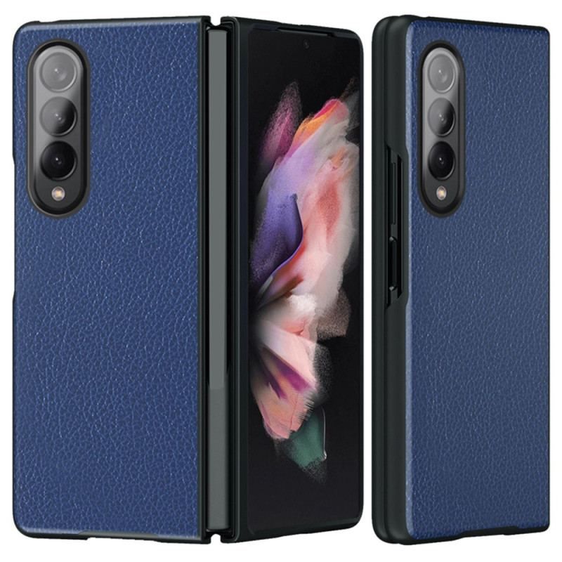 Cover Samsung Galaxy Z Fold 4 Litchi Coated Imiteret Læder