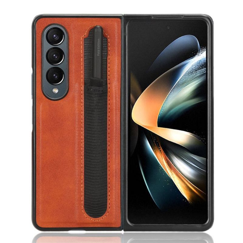 Cover Samsung Galaxy Z Fold 4 Retro Stylus I Imiteret Læder