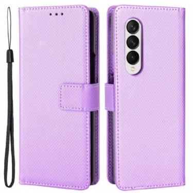 Flip Cover Samsung Galaxy Z Fold 4 Med Snor Diamant Rem