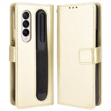 Flip Cover Samsung Galaxy Z Fold 4 Med Snor Retro Business Strappy