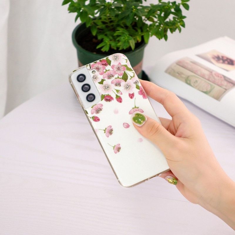 Cover Samsung Galaxy S21 5G Hemming Fluorescerende Blomster