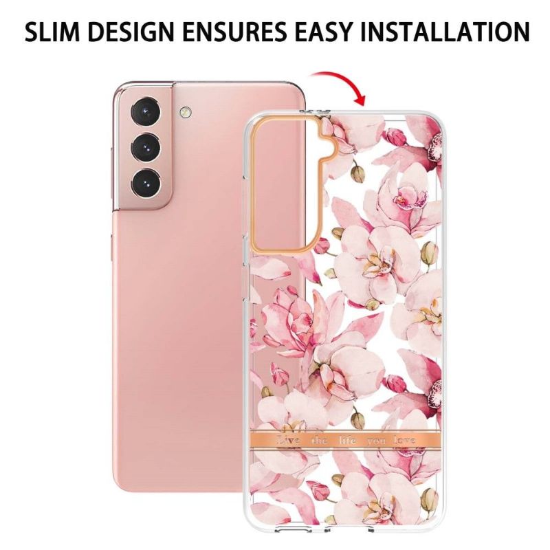 Cover Samsung Galaxy S21 5G Hemming Gardenia Pink Blomst