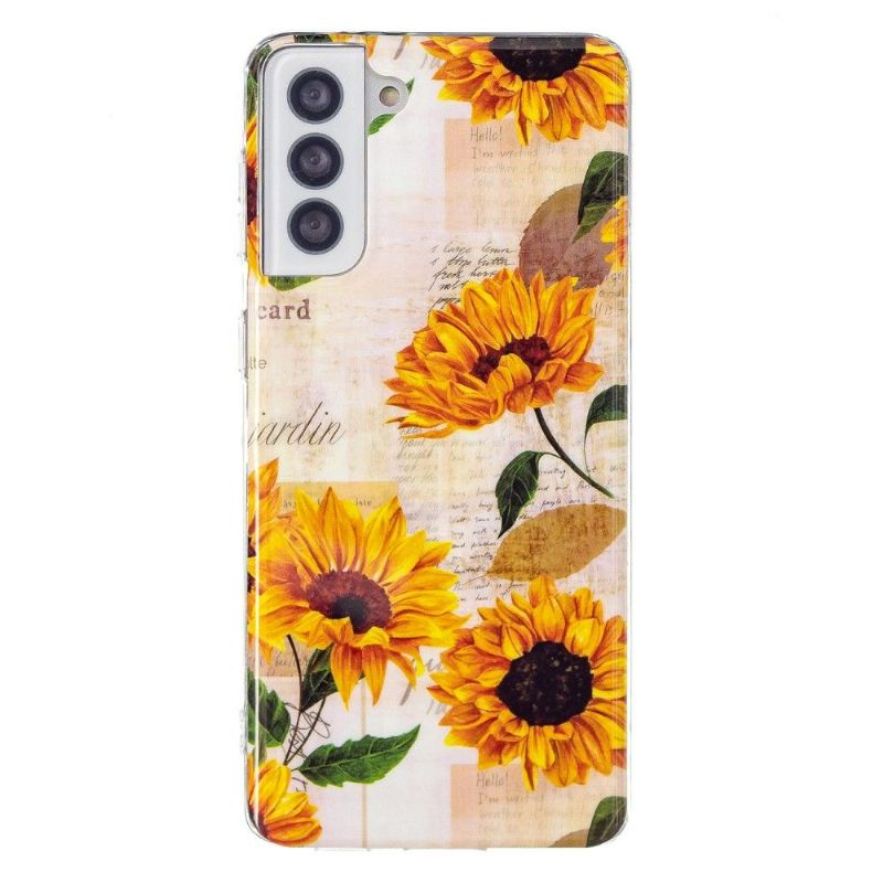 Cover Samsung Galaxy S21 5G Vintage Solsikke Fluorescerende