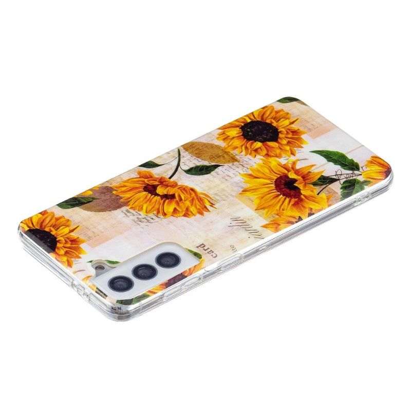 Cover Samsung Galaxy S21 5G Vintage Solsikke Fluorescerende