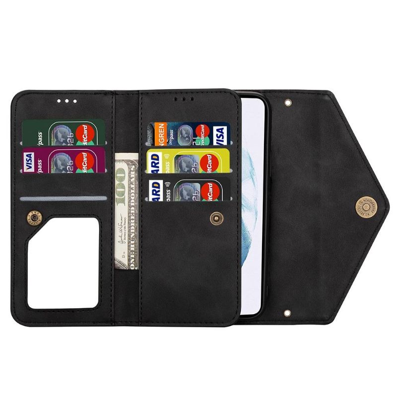 Flip Cover Samsung Galaxy S21 5G Hemming Punge Etui Lædereffekt N.bekus