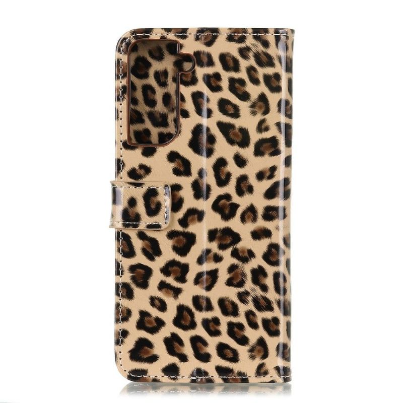 Flip Cover Samsung Galaxy S21 5G Leopard I Imiteret Læder