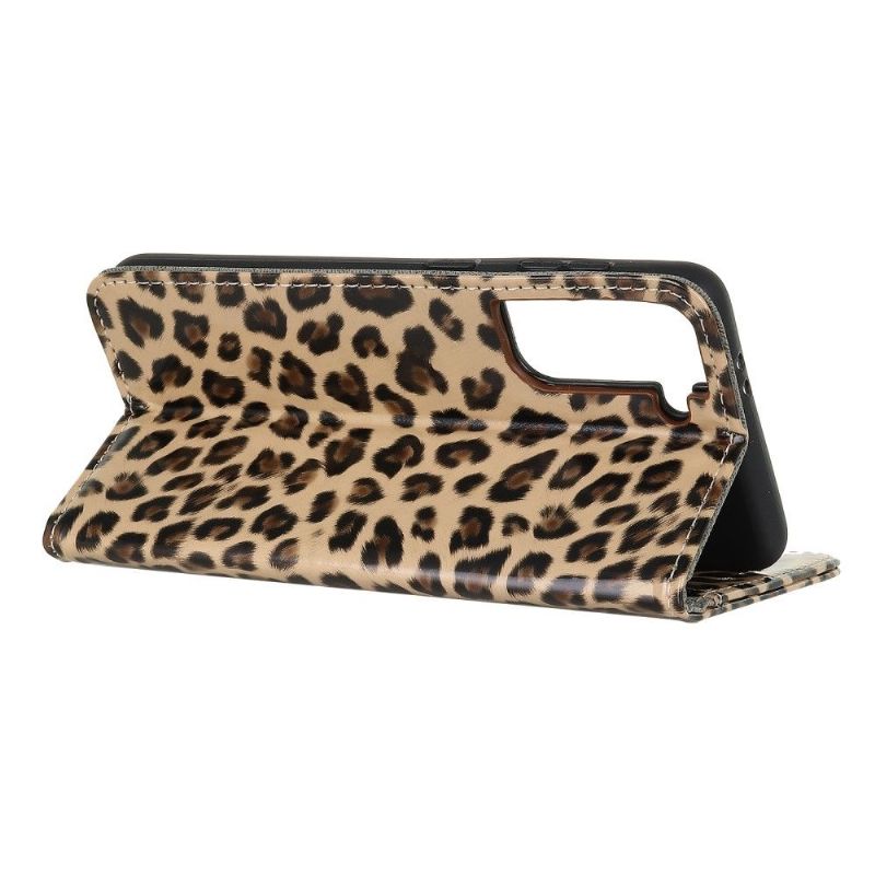 Flip Cover Samsung Galaxy S21 5G Leopard I Imiteret Læder