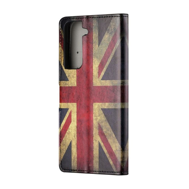 Flip Cover Samsung Galaxy S21 5G Vintage Engelsk Flag