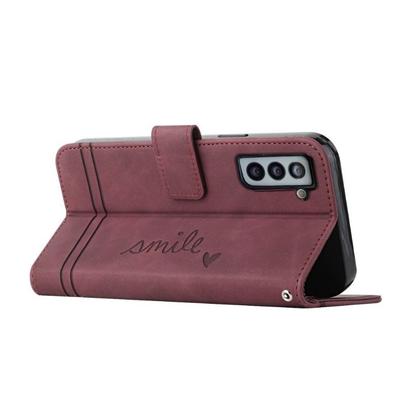 Læder Cover Samsung Galaxy S21 5G Original Smil Linjer