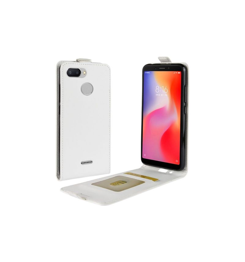 Etui Xiaomi Redmi 6 Flip Cover Lodret Imiteret Læder