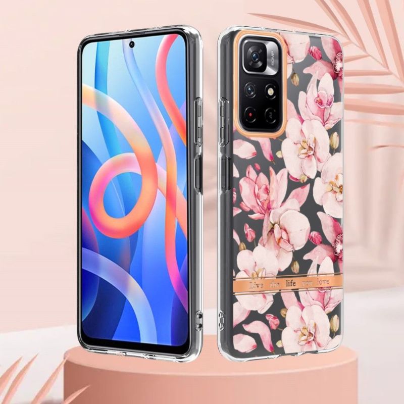 Cover Poco M4 Pro 5G Gardenia Pink Blomst